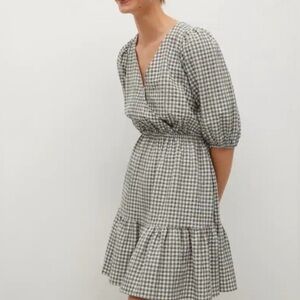 Mango Garden Vichy gingham plaid dress